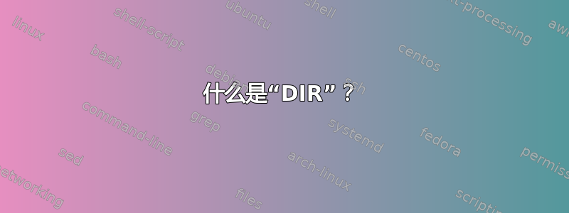 什么是“DIR”？