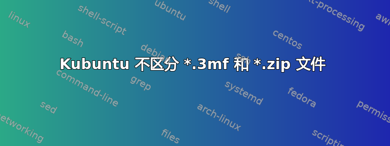 Kubuntu 不区分 *.3mf 和 *.zip 文件