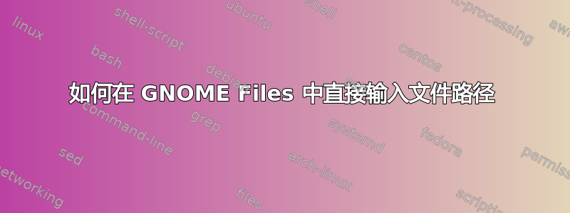 如何在 GNOME Files 中直接输入文件路径