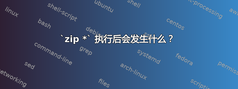 `zip *` 执行后会发生什么？