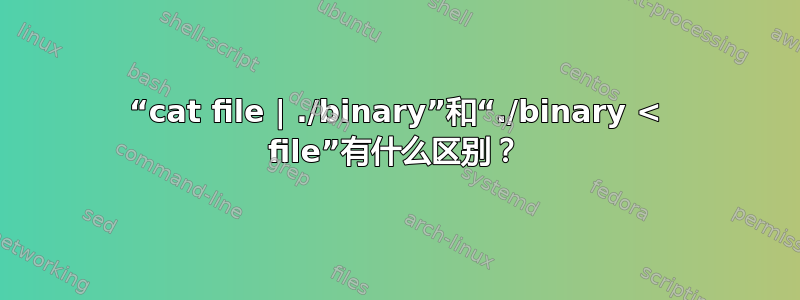 “cat file | ./binary”和“./binary < file”有什么区别？