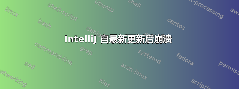 IntelliJ 自最新更新后崩溃