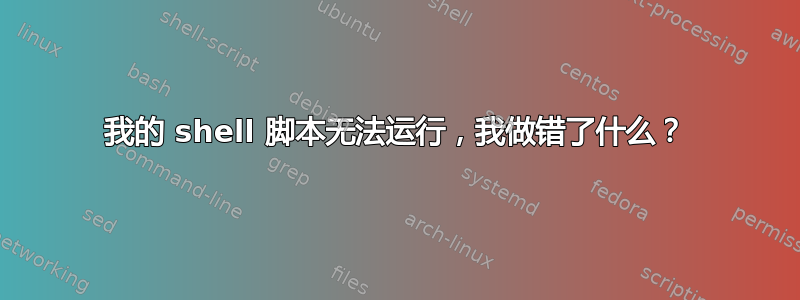 我的 shell 脚本无法运行，我做错了什么？