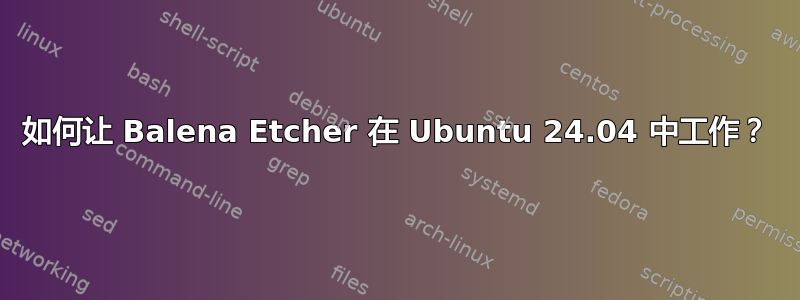 如何让 Balena Etcher 在 Ubuntu 24.04 中工作？