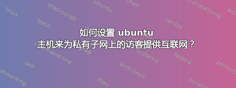 如何设置 ubuntu 主机来为私有子网上的访客提供互联网？