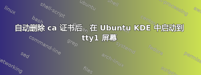 自动删除 ca 证书后，在 Ubuntu KDE 中启动到 tty1 屏幕