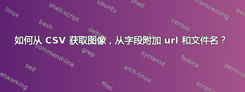 如何从 CSV 获取图像，从字段附加 url 和文件名？