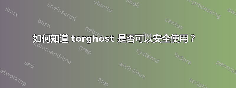 如何知道 torghost 是否可以安全使用？ 