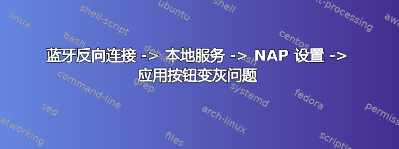 蓝牙反向连接 -> 本地服务 -> NAP 设置 -> 应用按钮变灰问题