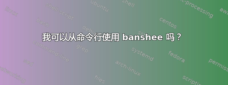 我可以从命令行使用 banshee 吗？