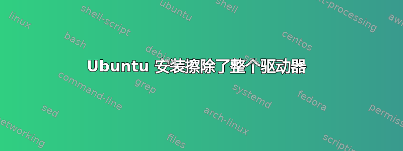 Ubuntu 安装擦除了整个驱动器 