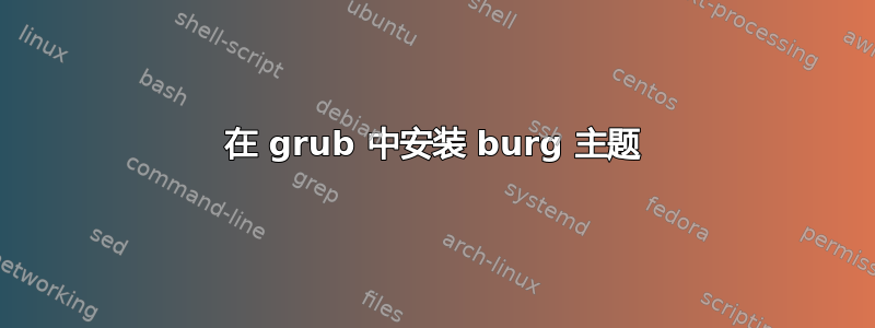 在 grub 中安装 burg 主题