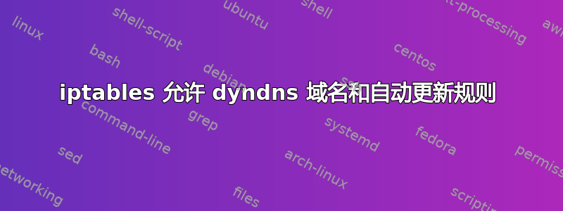 iptables 允许 dyndns 域名和自动更新规则