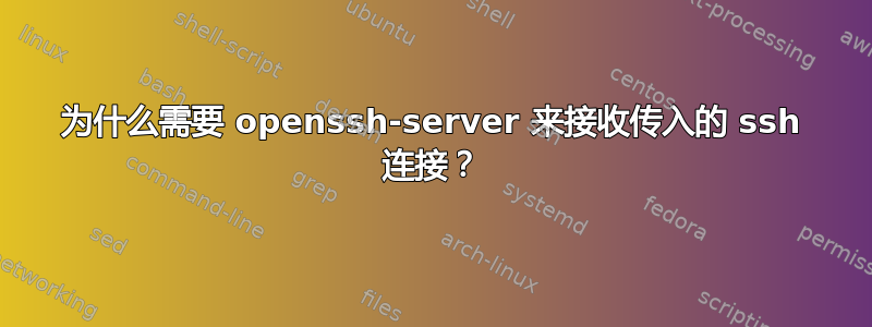 为什么需要 openssh-server 来接收传入的 ssh 连接？