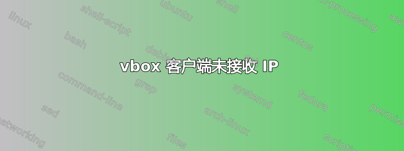 vbox 客户端未接收 IP