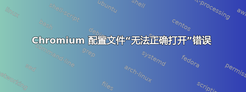 Chromium 配置文件“无法正确打开”错误