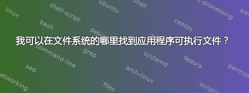 我可以在文件系统的哪里找到应用程序可执行文件？