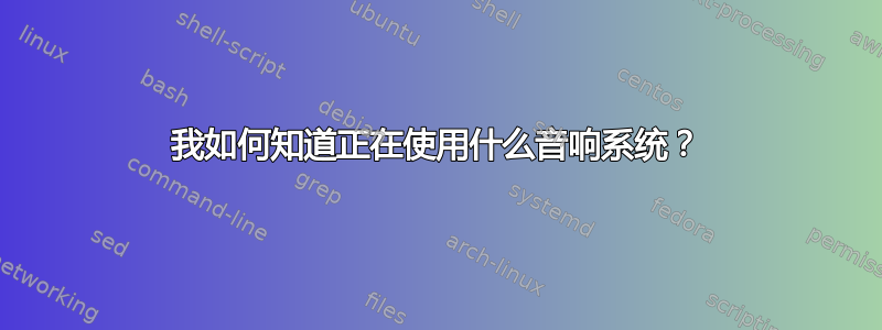 我如何知道正在使用什么音响系统？