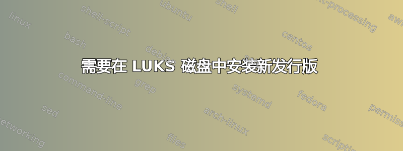 需要在 LUKS 磁盘中安装新发行版