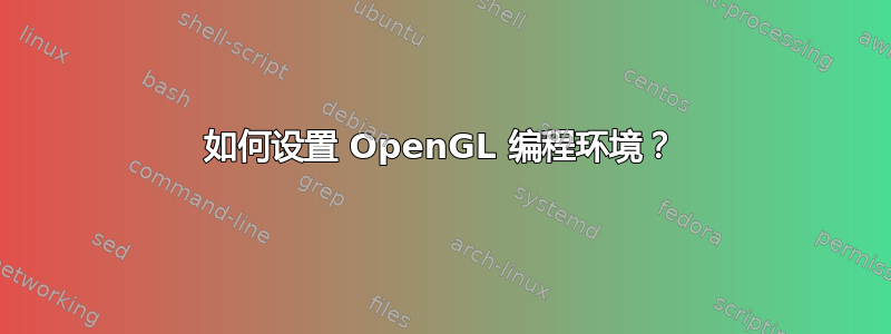 如何设置 OpenGL 编程环境？