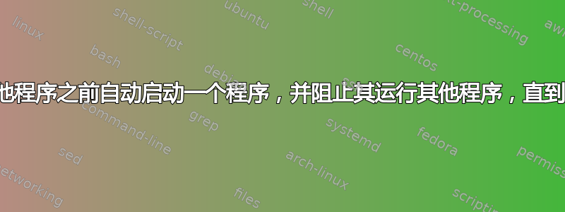 在任何其他程序之前自动启动一个程序，并阻止其运行其他程序，直到挂载目录