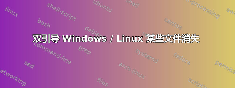 双引导 Windows / Linux 某些文件消失