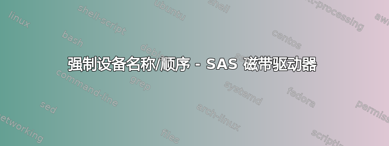 强制设备名称/顺序 - SAS 磁带驱动器