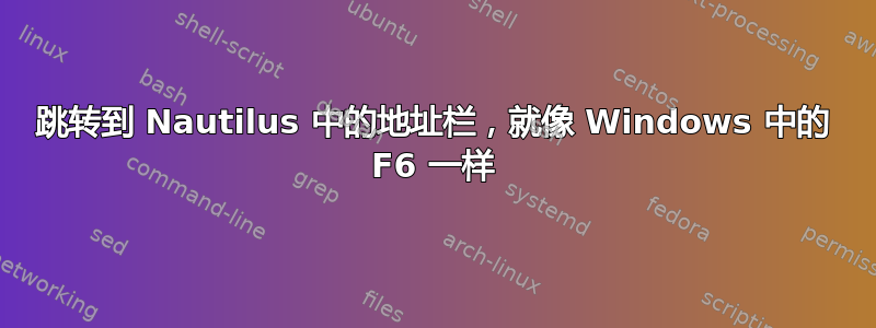 跳转到 Nautilus 中的地址栏，就像 Windows 中的 F6 一样