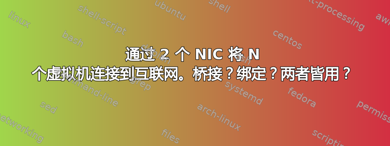 通过 2 个 NIC 将 N 个虚拟机连接到互联网。桥接？绑定？两者皆用？