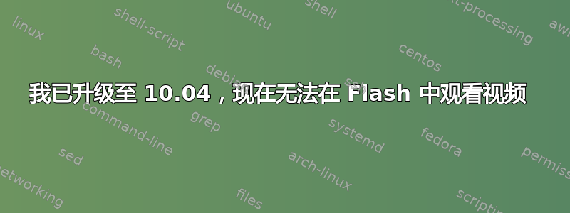 我已升级至 10.04，现在无法在 Flash 中观看视频 