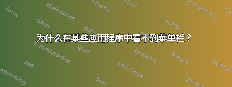 为什么在某些应用程序中看不到菜单栏？