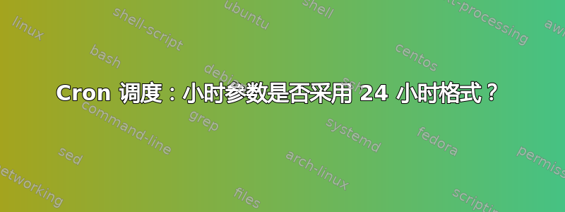 Cron 调度：小时参数是否采用 24 小时格式？