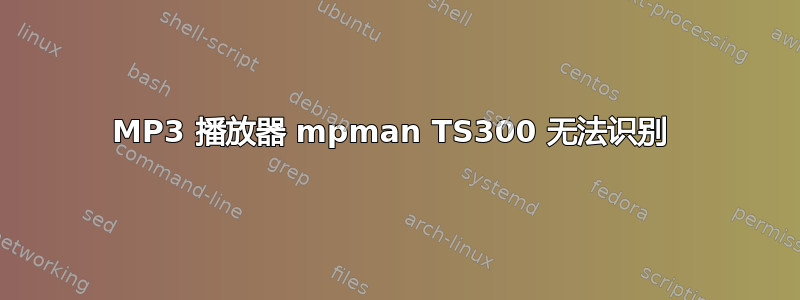 MP3 播放器 mpman TS300 无法识别 