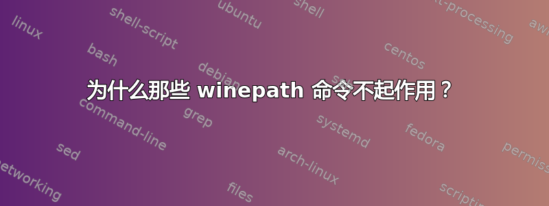 为什么那些 winepath 命令不起作用？