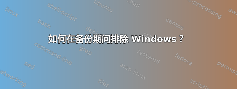 如何在备份期间排除 Windows？