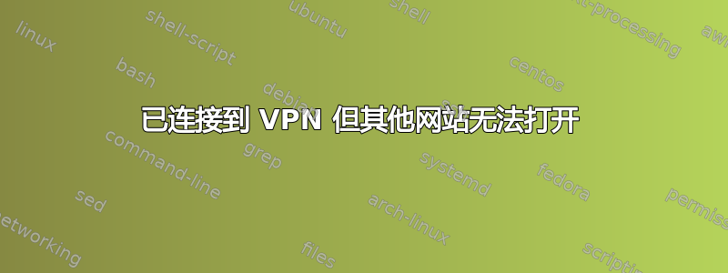 已连接到 VPN 但其他网站无法打开