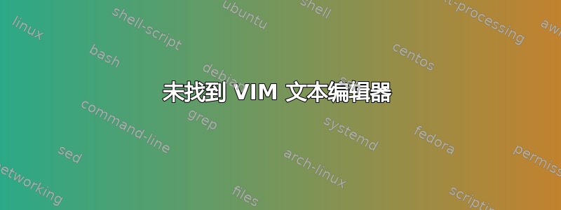 未找到 VIM 文本编辑器