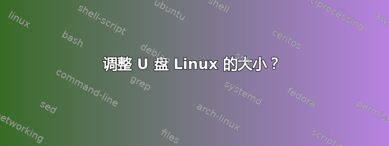 调整 U 盘 Linux 的大小？