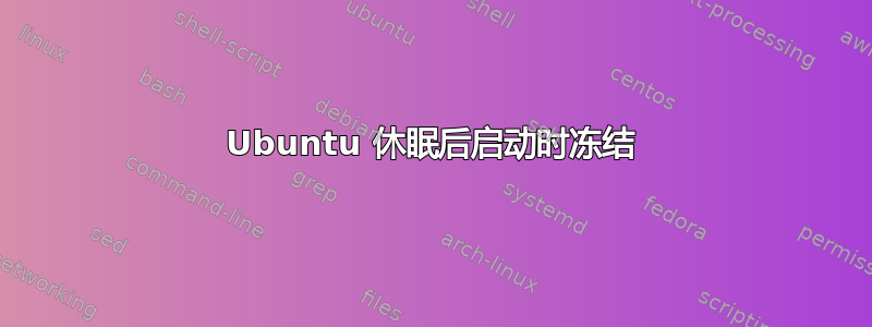 Ubuntu 休眠后启动时冻结