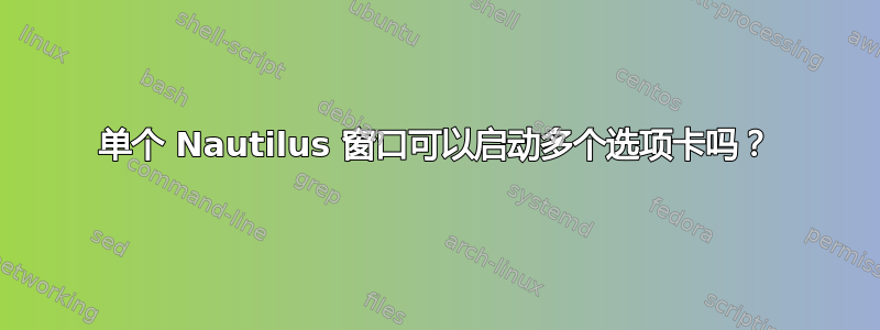 单个 Nautilus 窗口可以启动多个选项卡吗？