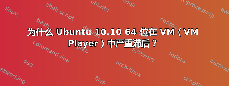 为什么 Ubuntu 10.10 64 位在 VM（VM Player）中严重滞后？