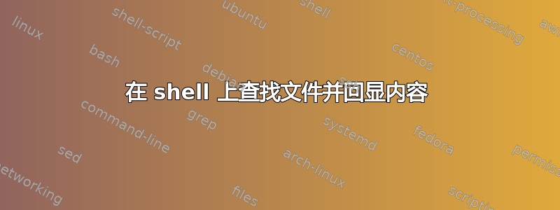 在 shell 上查找文件并回显内容