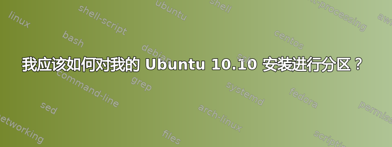 我应该如何对我的 Ubuntu 10.10 安装进行分区？