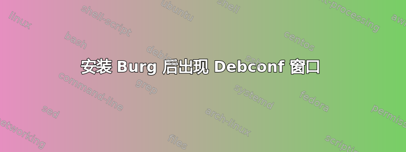 安装 Burg 后出现 Debconf 窗口