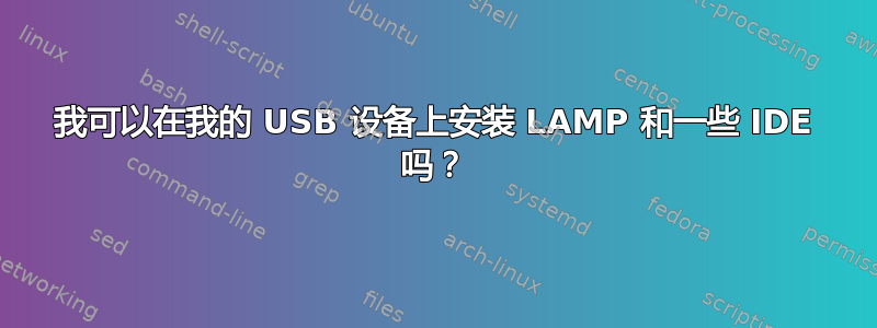 我可以在我的 USB 设备上安装 LAMP 和一些 IDE 吗？