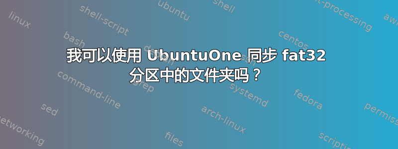 我可以使用 UbuntuOne 同步 fat32 分区中的文件夹吗？