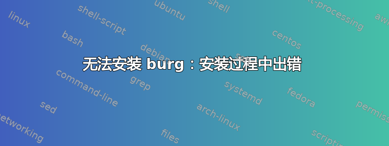 无法安装 burg：安装过程中出错