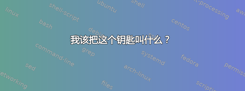 我该把这个钥匙叫什么？