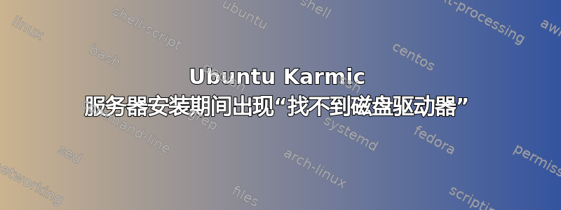 Ubuntu Karmic 服务器安装期间出现“找不到磁盘驱动器”