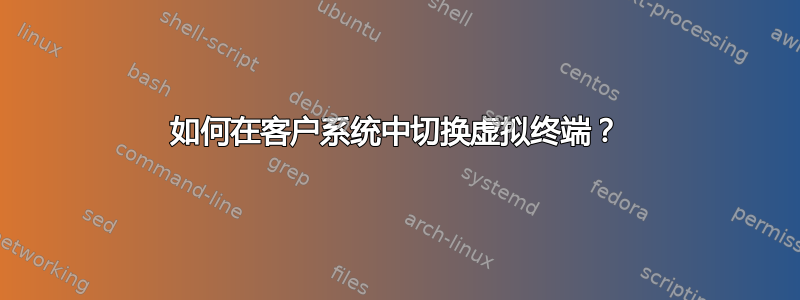 如何在客户系统中切换虚拟终端？